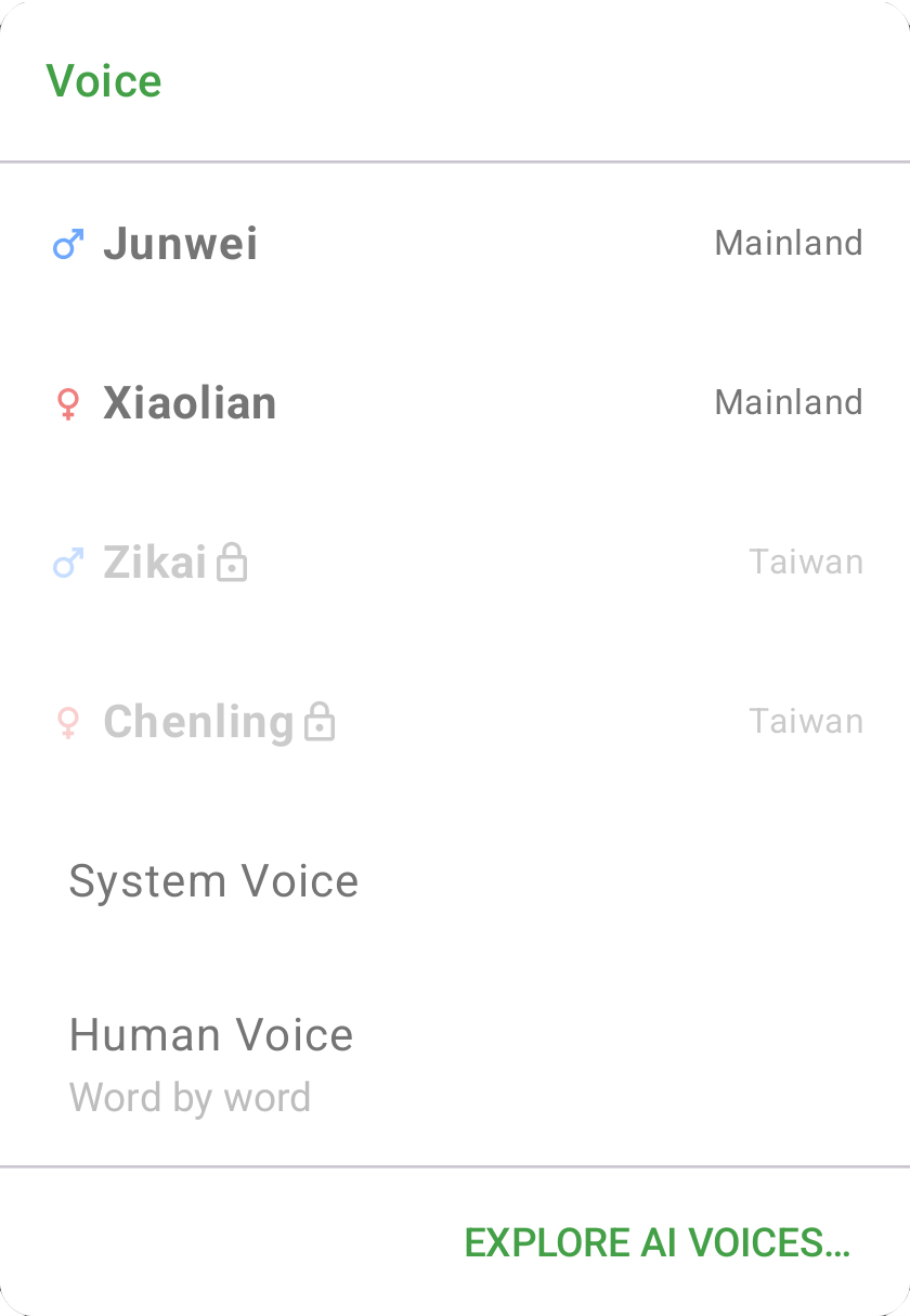 AI Voice picker